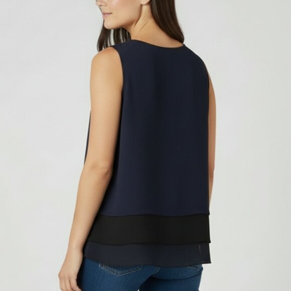 Ann Taylor Sleeveless Chiffon Tiered Top - Picture 2 of 16